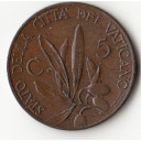 1930 -  5 centesimi Vaticano Pio XI Ramo d'Olivo Molto bello